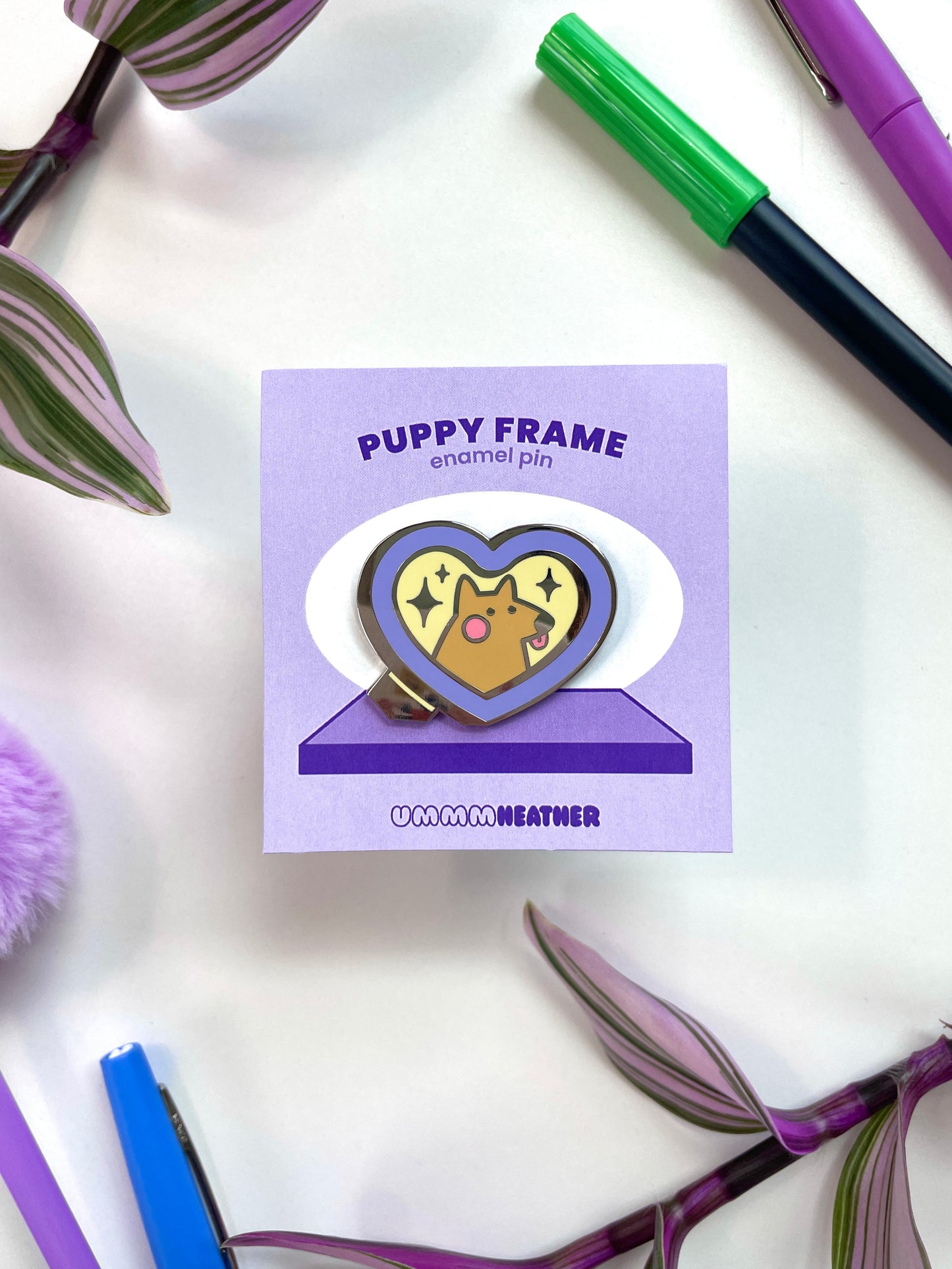puppy heart frame pin