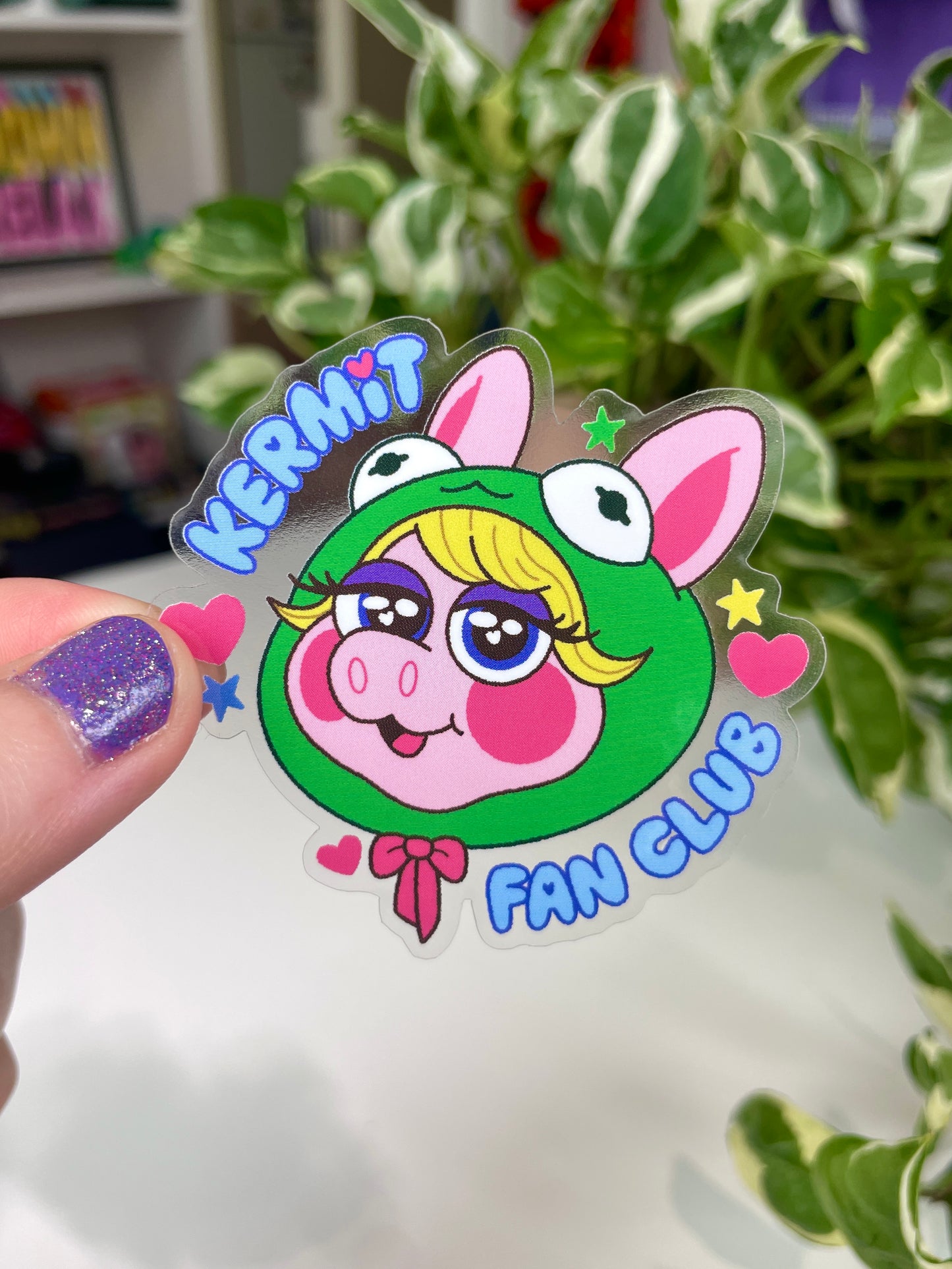 miss piggy clear sticker