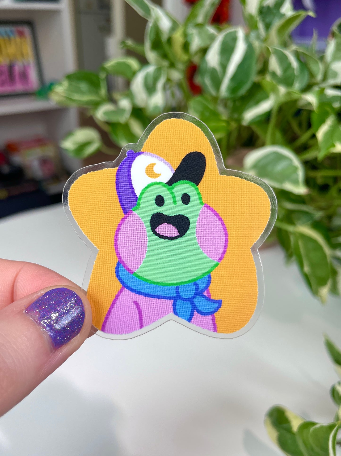camp counselor frog clear sticker