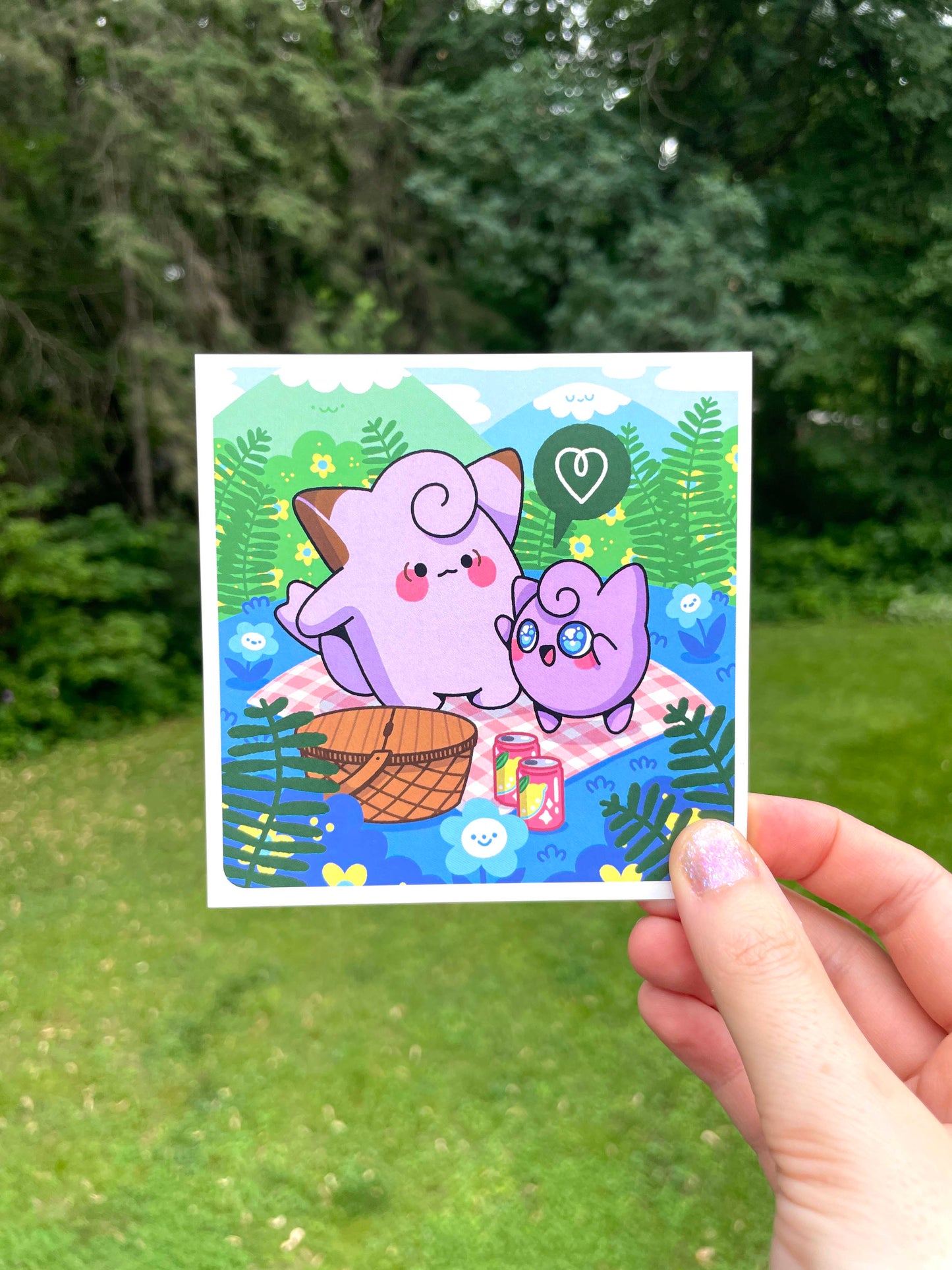 pink poké-picnic print