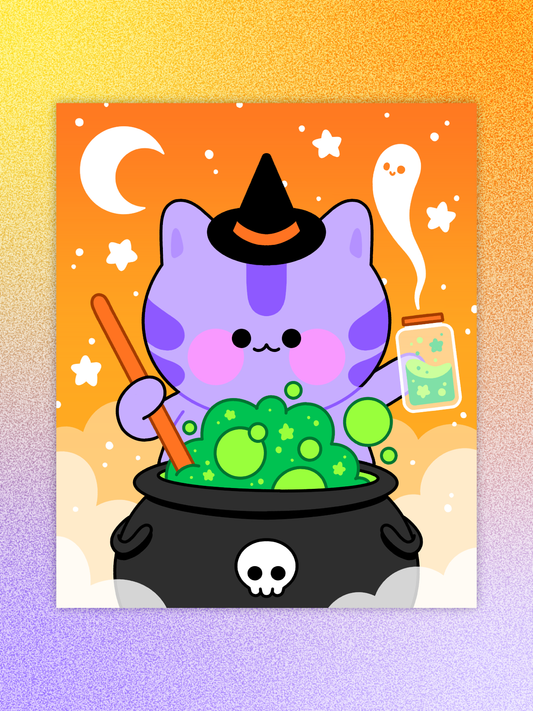 witch kitty print
