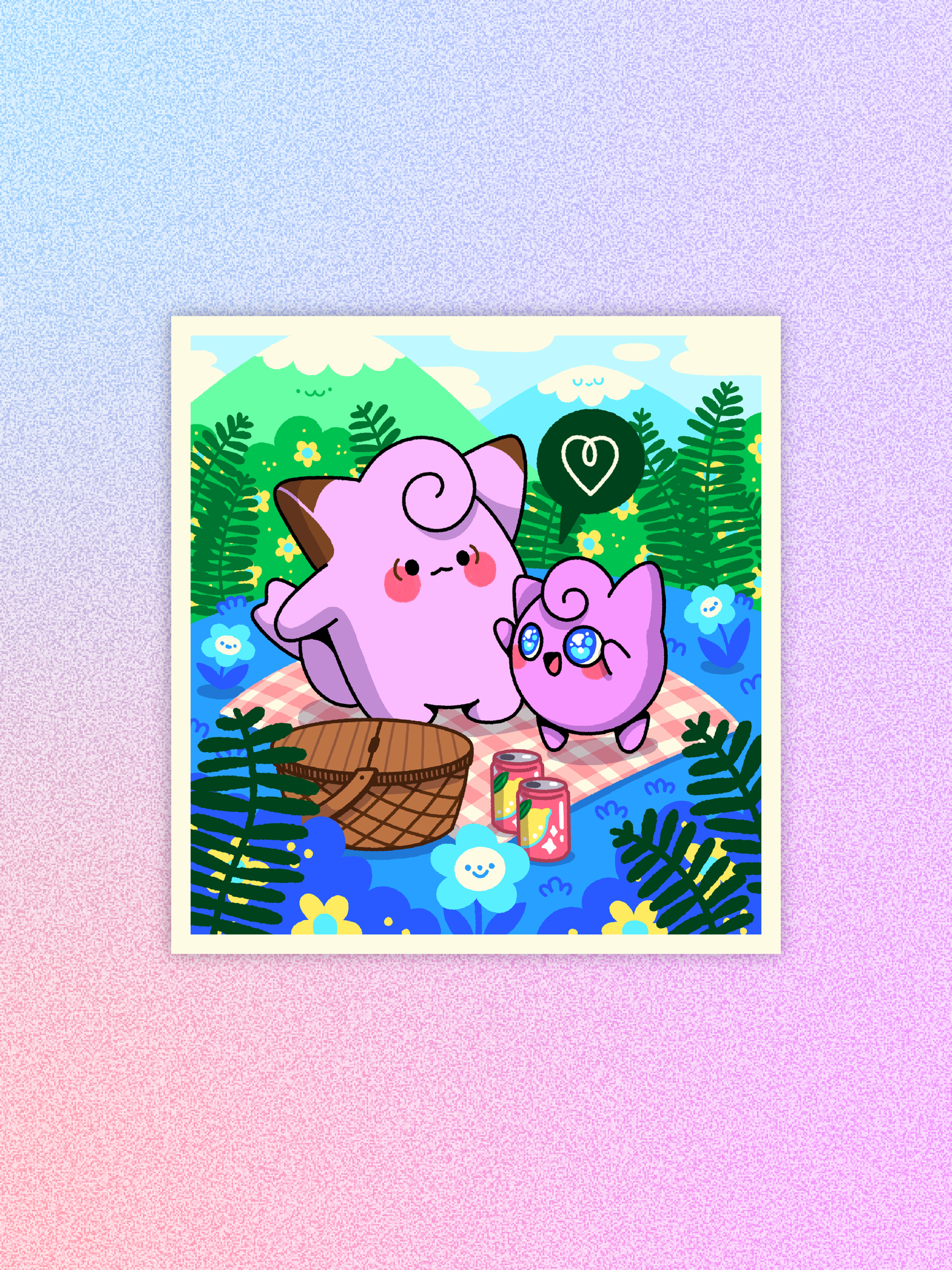 pink poké-picnic print