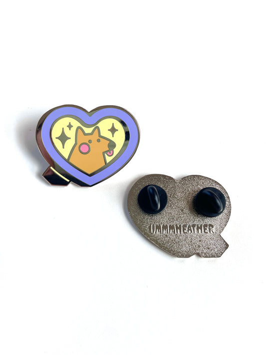 puppy heart frame pin