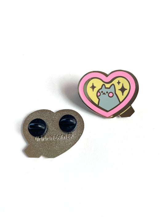 kitty heart frame pin