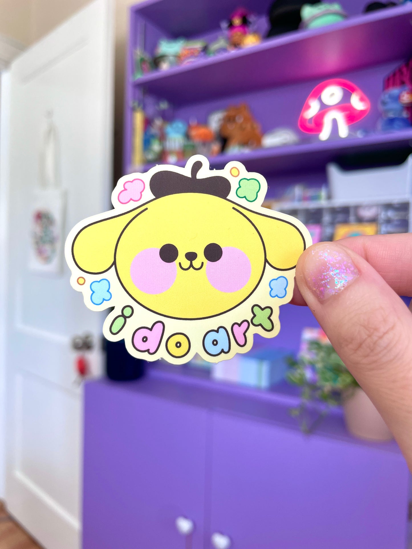 pom pom artist matte sticker