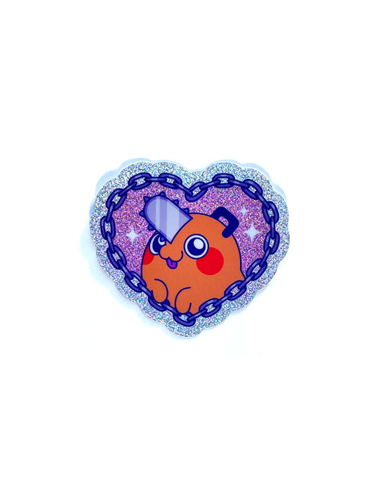 pochita glitter sticker