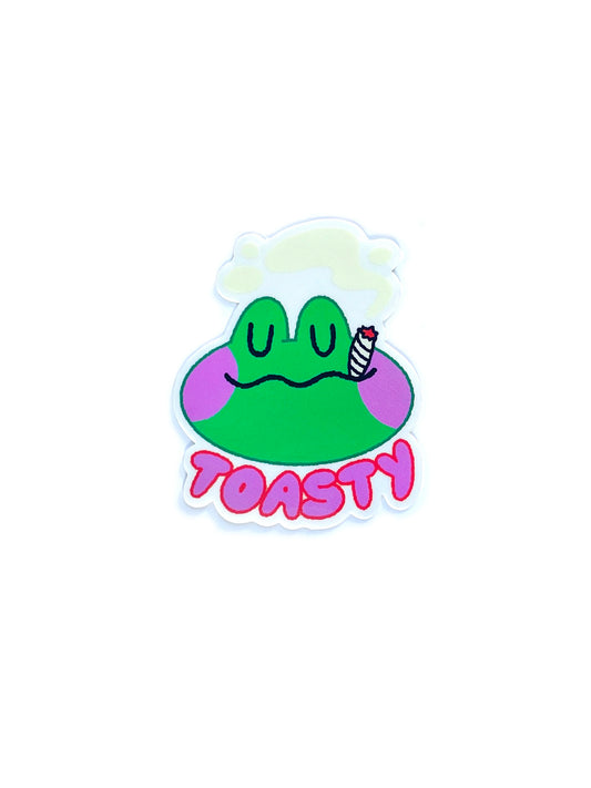 toasty frog clear sticker