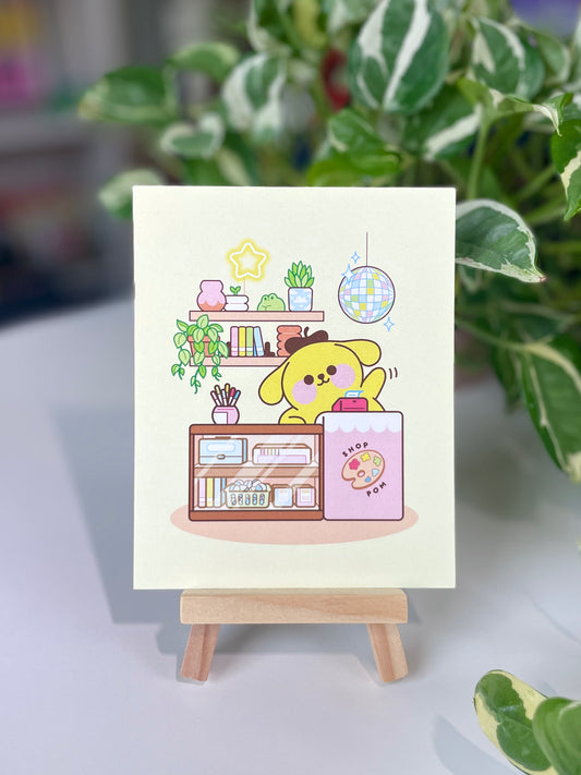 pom pom's art shop print