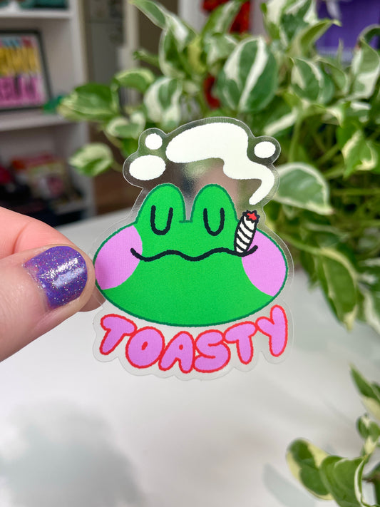 toasty frog clear sticker