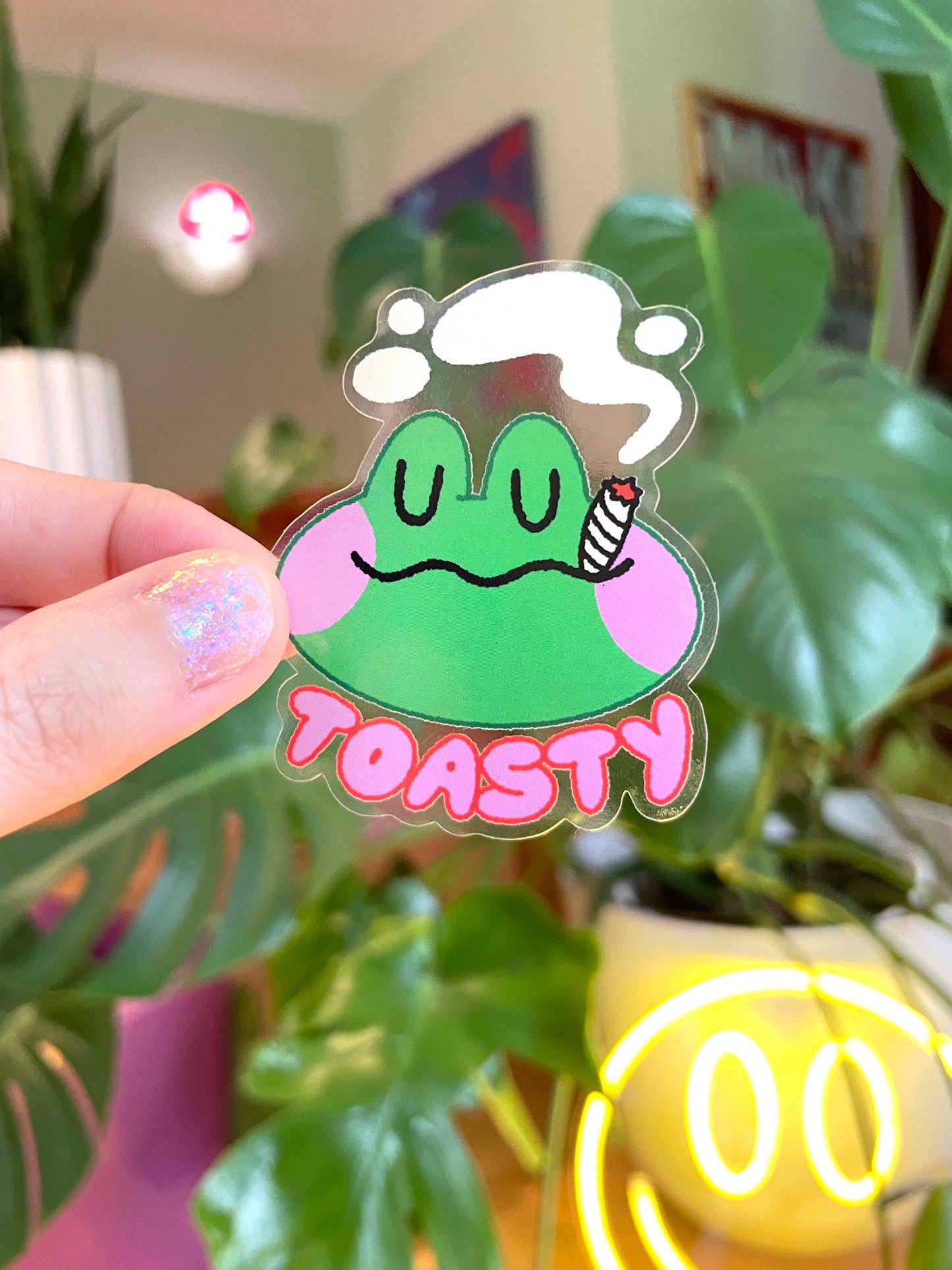 toasty frog clear sticker