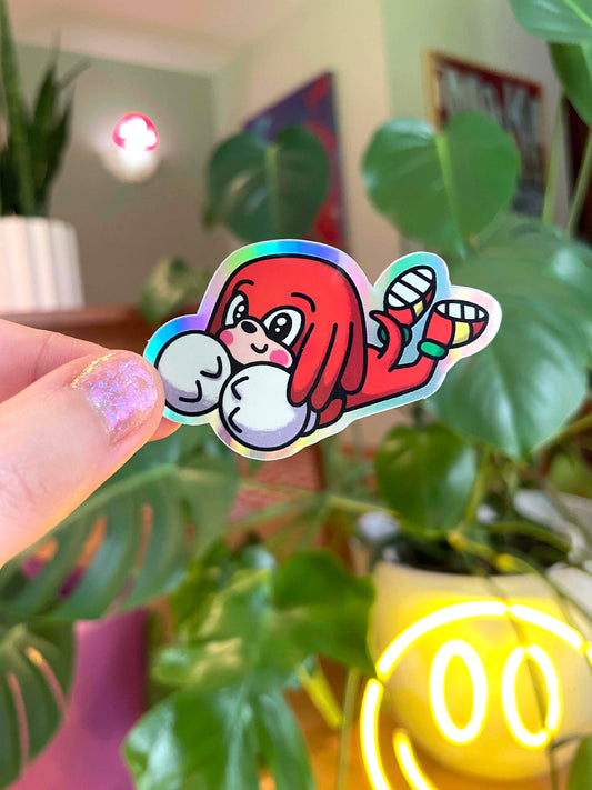 knuckles holographic sticker