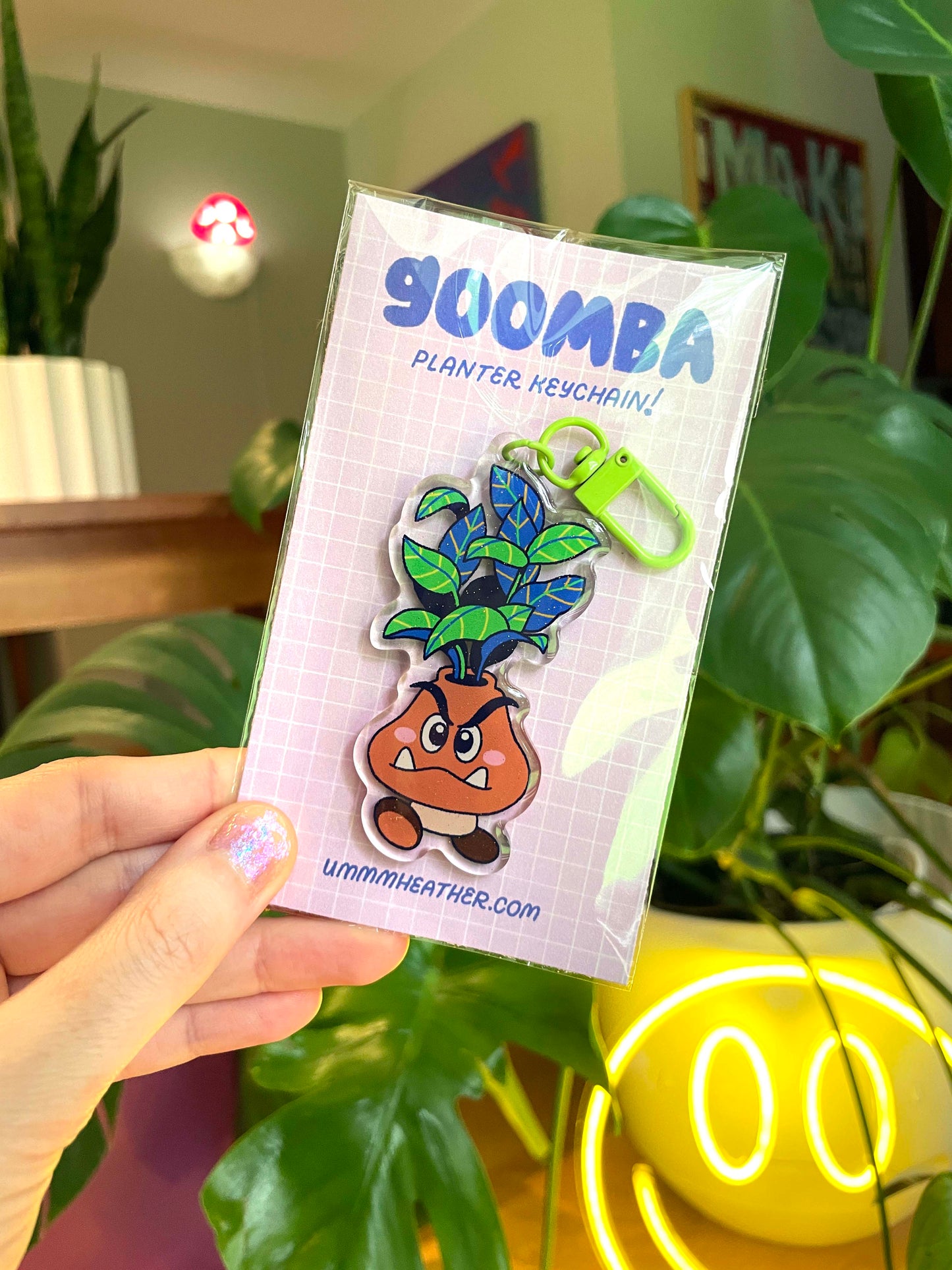 goomba planter acrylic keychain