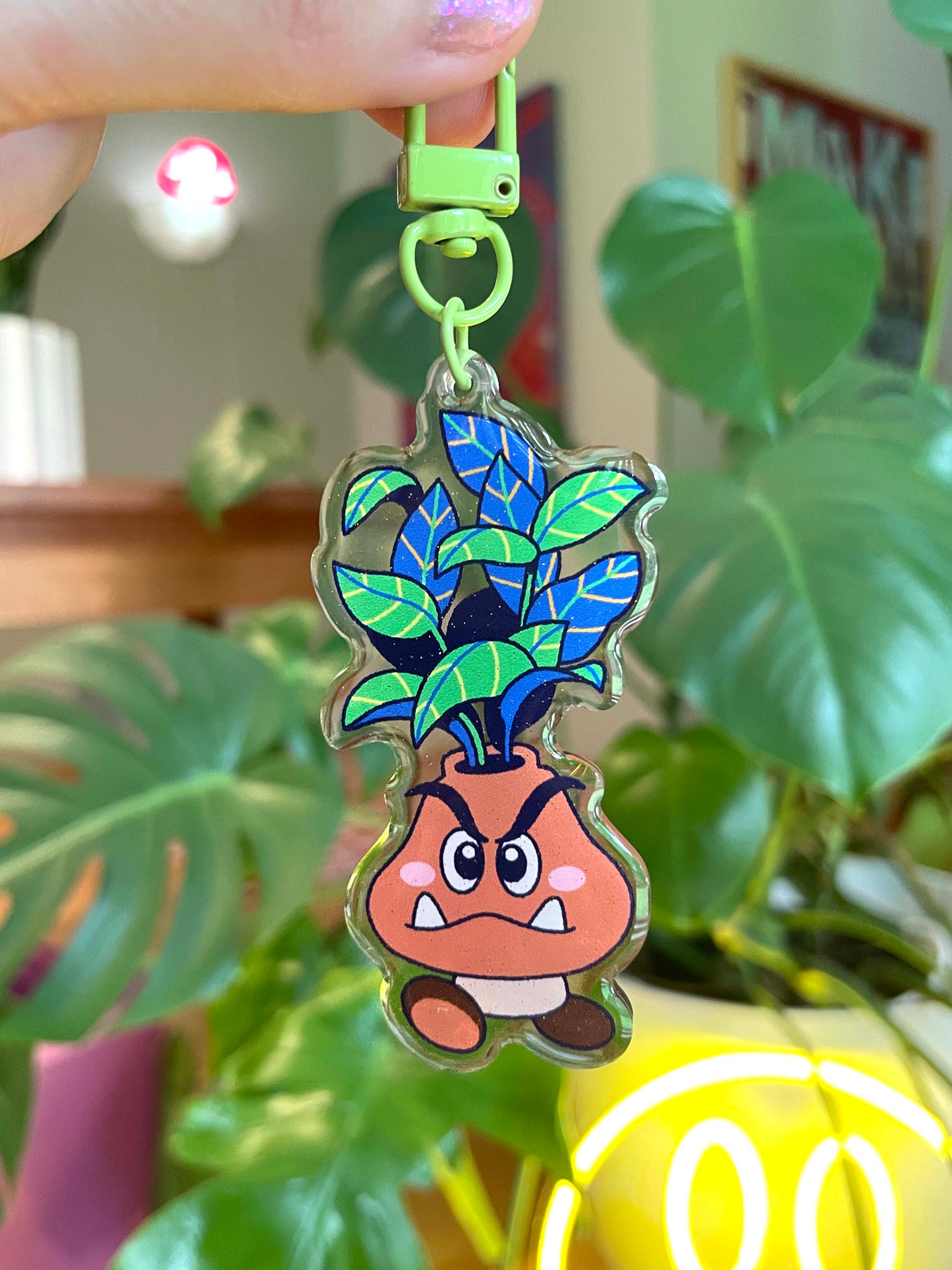 goomba planter acrylic keychain