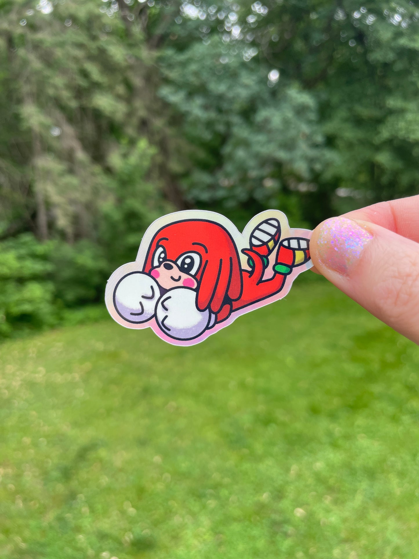 knuckles holographic sticker