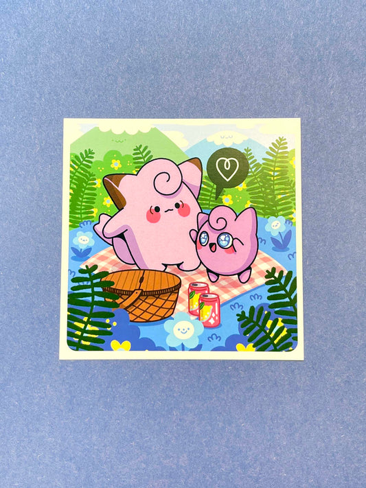 pink poké-picnic print