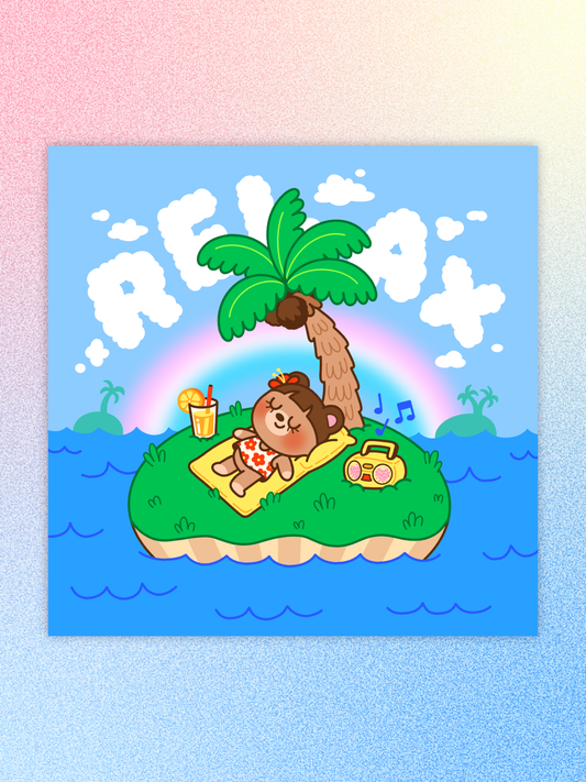 relax on your island print
