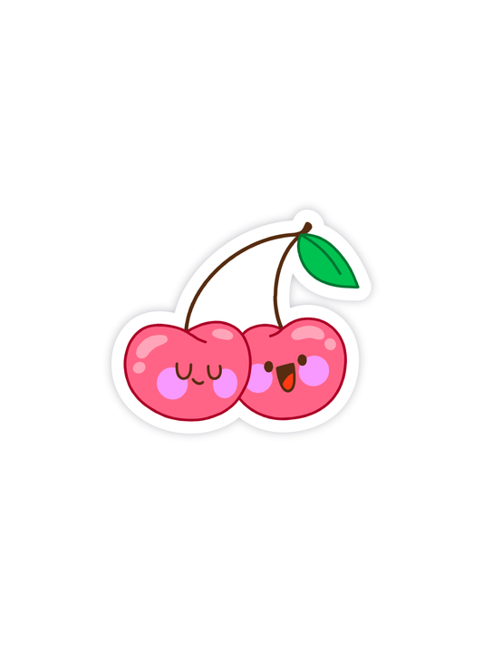 cherry twins clear sticker