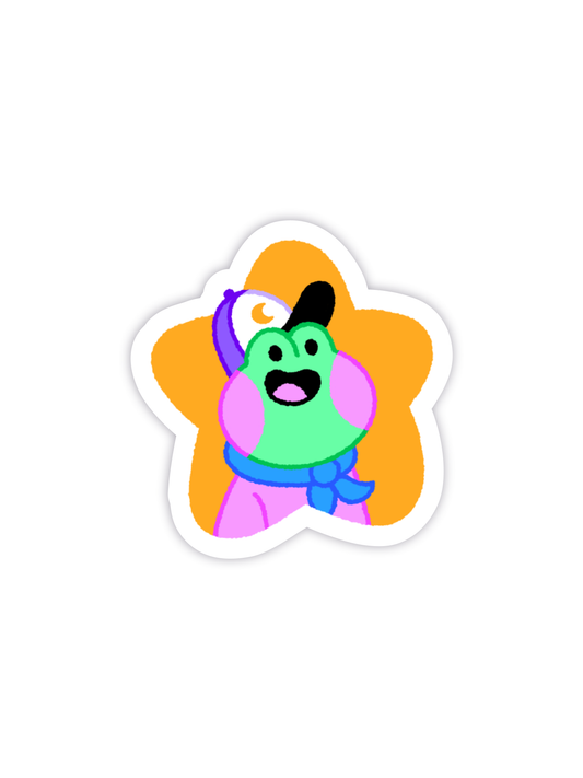 camp counselor frog clear sticker