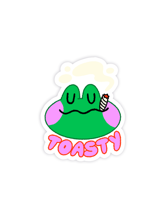 toasty frog clear sticker
